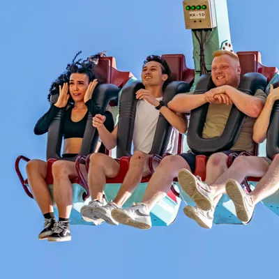 Thorpe Park Vortex Ride People Smiling