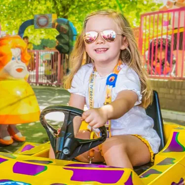 Alton Towers The Driving School Girl Driving Car